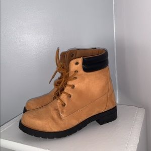 Tan suede booties